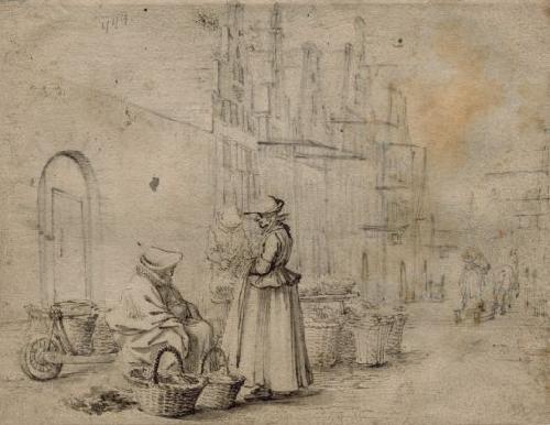 Gerard ter Borch the Younger Market in Haarlem oil painting picture